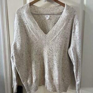 Stars Above Speckled Cream V-Neck Sweater